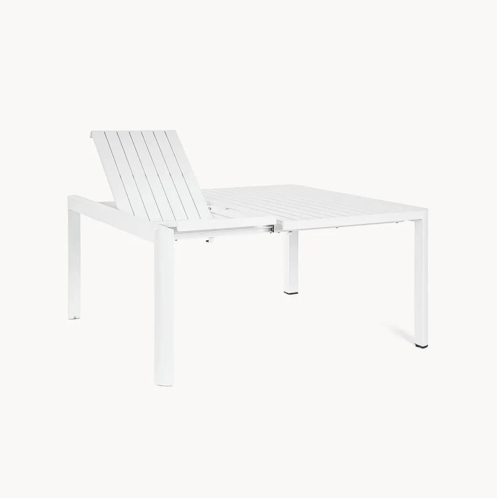 Mesa de comedor exterior Bizzotto KIPLIN cuadrada/rectangular blanca extensible