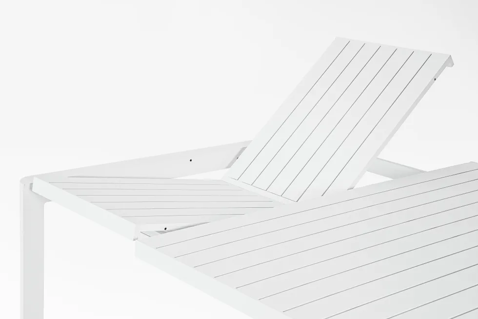 Mesa de comedor exterior Bizzotto KIPLIN cuadrada/rectangular blanca extensible