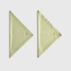 Pack de 2 servilletas de algodón efecto lino con flor bordada Florgu