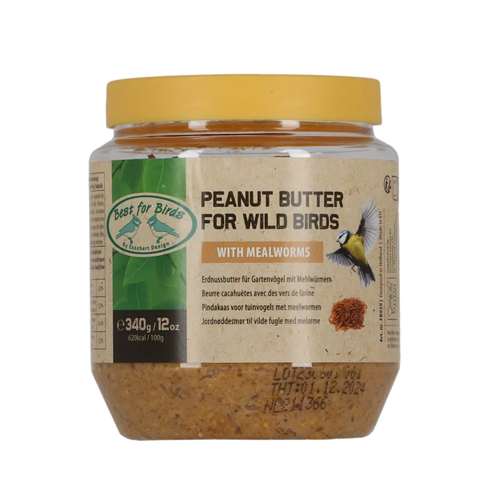 Peanut butter con larvas de insectos para pájaros silvestres