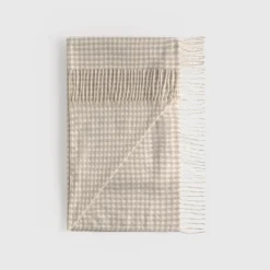 Plaid de cuadros con flecos Vipla