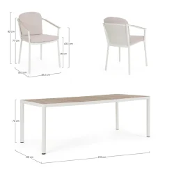 Set de mesa y sillas jardin Bizzotto ULISES piezas