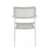 Silla de jardín Bizzotto CALETA blanca/gris con brazos