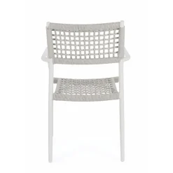 Silla de jardín Bizzotto CALETA blanca/gris con brazos