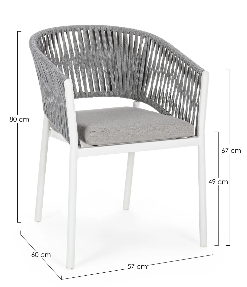 Silla de jardín Bizzotto FLORENCIA blanco con brazos