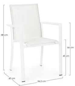 Silla de jardín Bizzotto KONNOR blanco con brazos