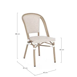 Silla de jardín Bizzotto SILVEIRA beige/blanco