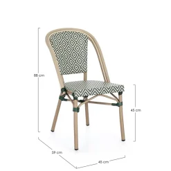 Silla de jardín Bizzotto SILVEIRA verde/blanco