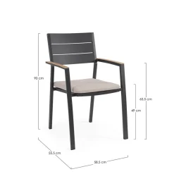 Silla de jardín Bizzotto ZELMAR antracita