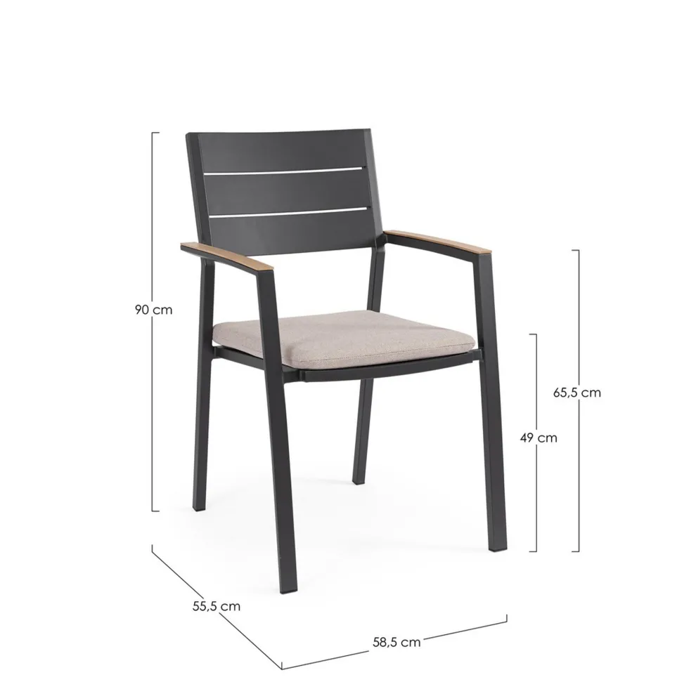 Silla de jardín Bizzotto ZELMAR antracita