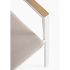 Silla de jardín Bizzotto ZELMAR blanco/beige con brazos
