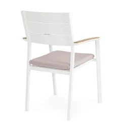 Silla de jardín Bizzotto ZELMAR blanco/beige con brazos