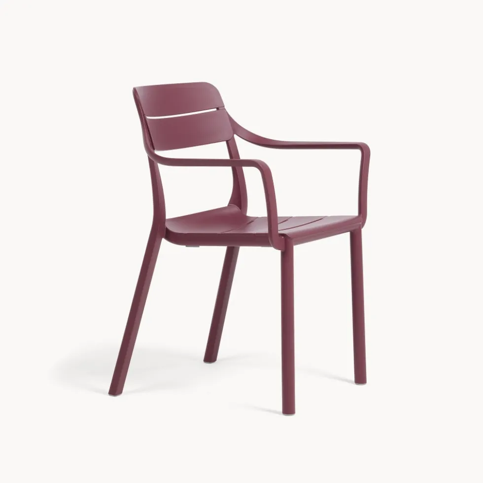 Silla de jardín Nardi CASSIA borgogna con brazos