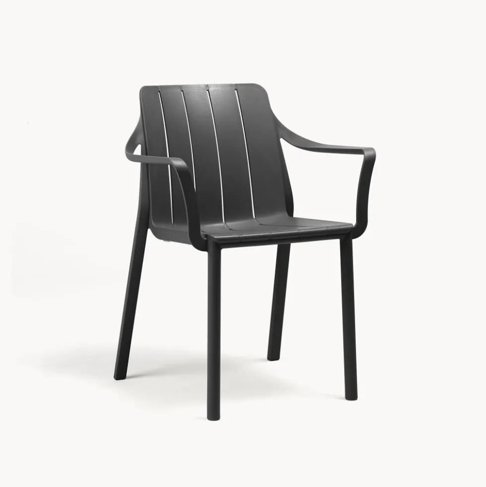 Silla de jardín Nardi TIBERINA antracita con brazos
