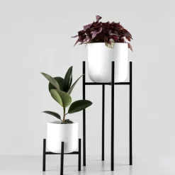 Soporte Ascot negro para maceta
