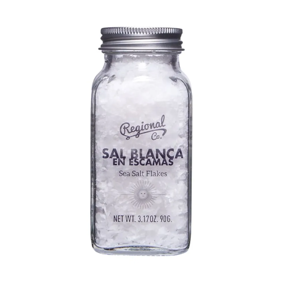 Tarro sal blanca en escamas