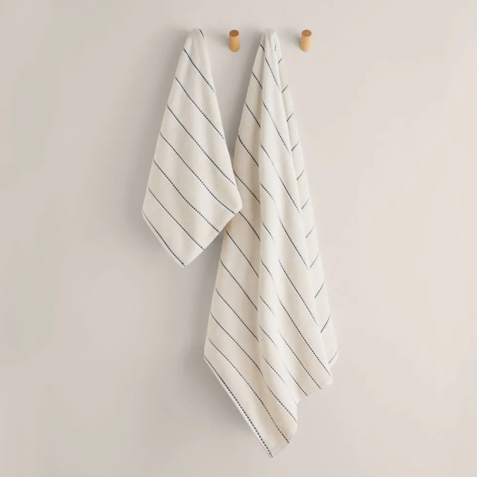 Toalla de baño de velour a rayas Meto