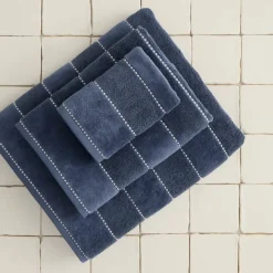Toalla de manos de velour a rayas Meto