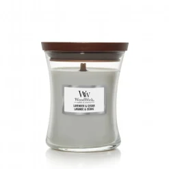 Vela perfumada WoodWick Core Lavender & Cedar (Medium)